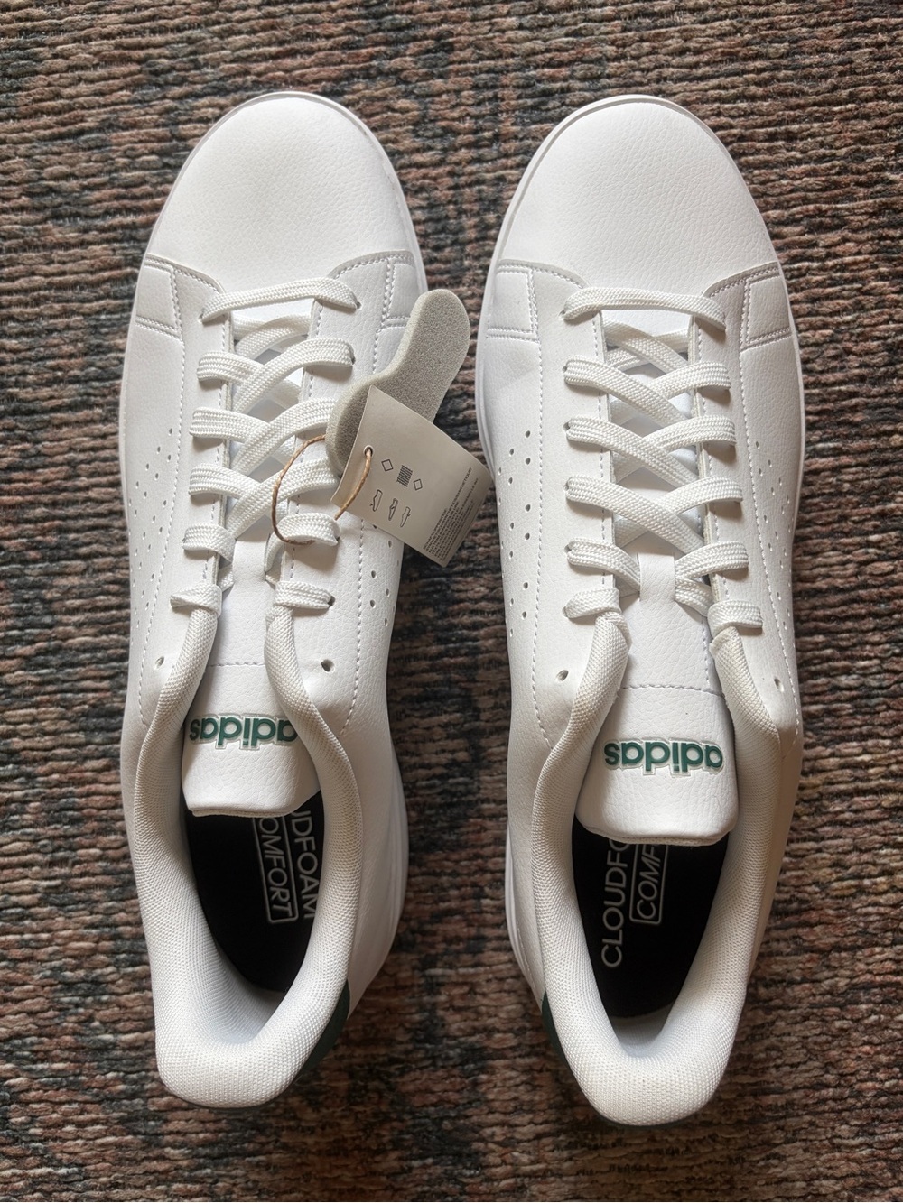 ADIDAS Men’s Advantage 2.0 White Men's Low-Top Cloudfoam Sneakers - 14US